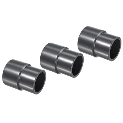 Harfington 3 Stück UPVC Rohrverschraubung für Reduzierstücke 1-1/2" x 1-1/4" Socket Zeitplan 80, Adapteranschluss mit gerader Kupplung, Grau