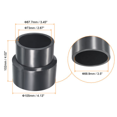 Harfington UPVC Reducer Pipe Fitting 3" x 2-1/2" Socket Schedule 80, Straight Coupling Adapter Connector, Gray