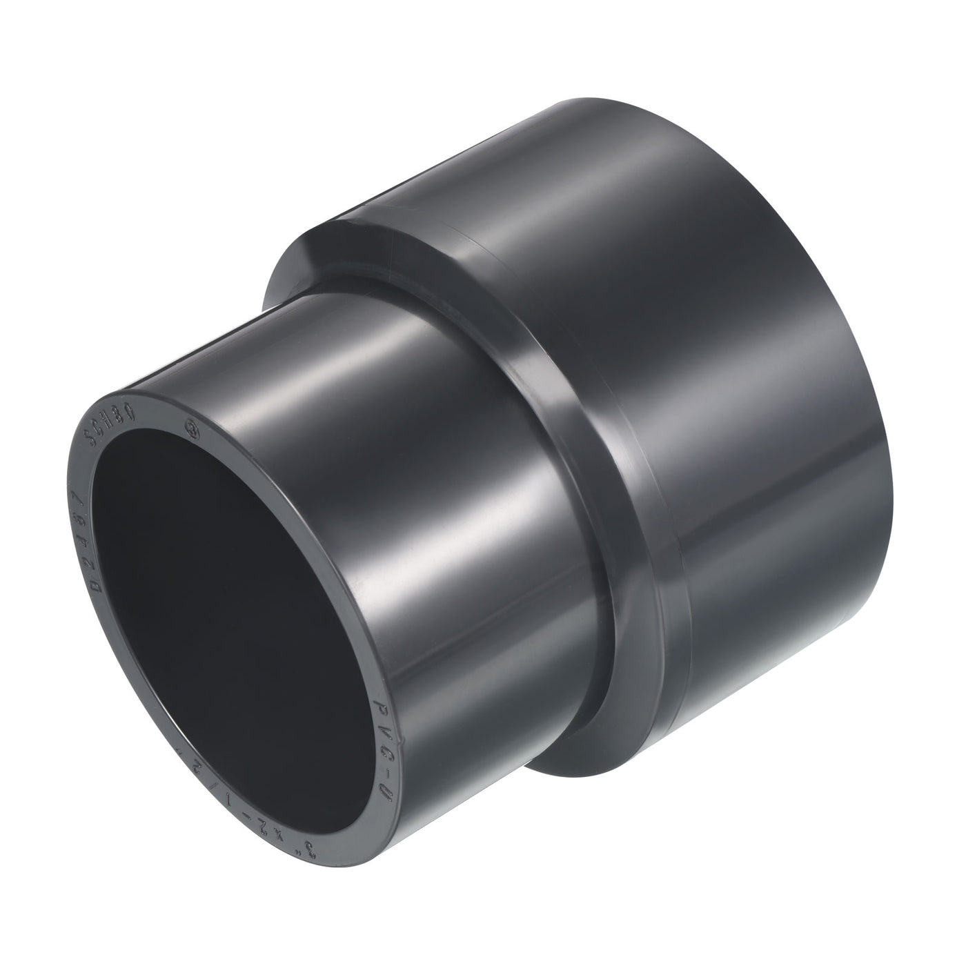 Harfington UPVC Reducer Pipe Fitting 3" x 2-1/2" Socket Schedule 80, Straight Coupling Adapter Connector, Gray