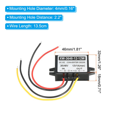 Harfington DC 36V 48V bis DC 12V 1A 12W Leistung Wandler Regler Plastiks Schale für LED Solaranlage