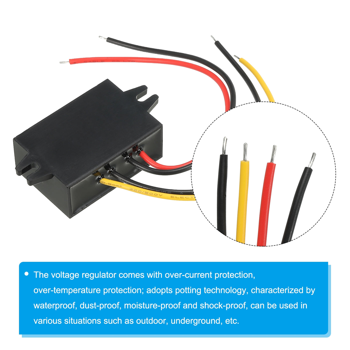 Harfington DC 36V 48V bis DC 12V 1.5A 18W Leistung Wandler Regler Plastik Schale für LED Solaranlage