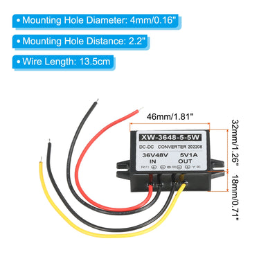 Harfington DC 36V 48V bis DC 5V 1A 5W Leistung Wandler Regler Plastik Schale für LED Solaranlage