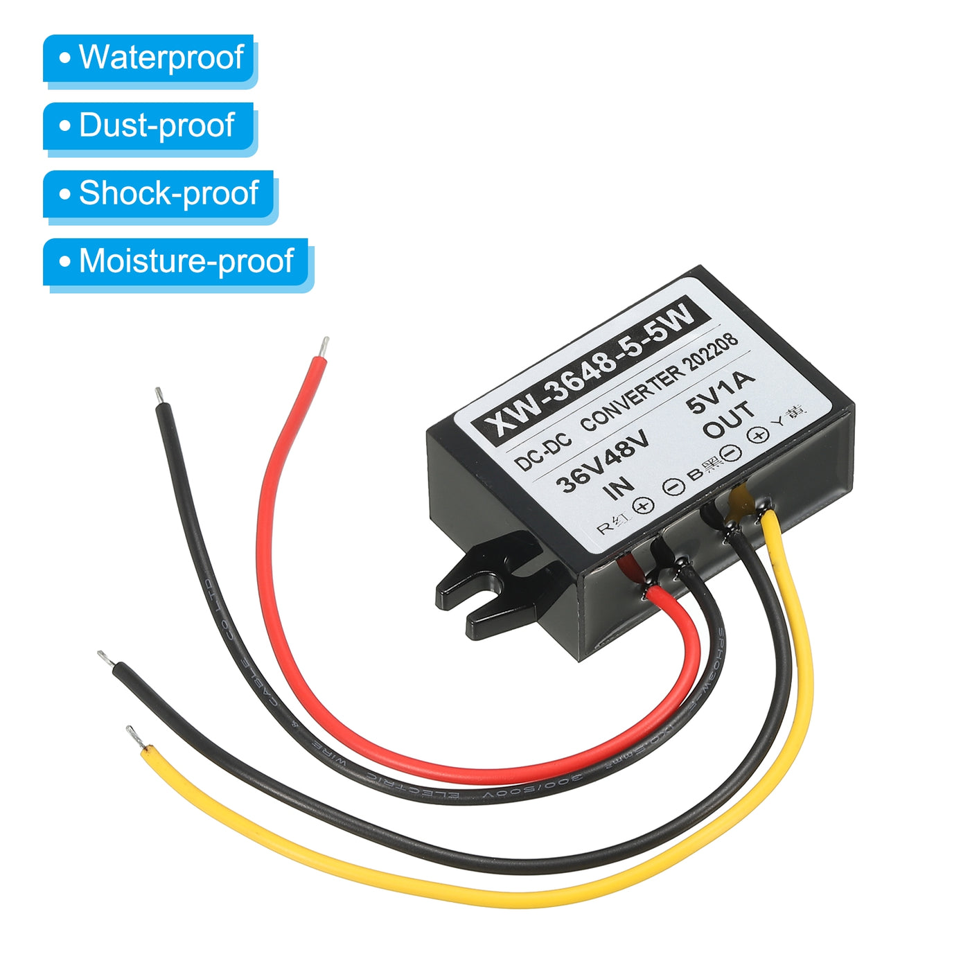 Harfington DC 36V 48V bis DC 5V 1A 5W Leistung Wandler Regler Plastik Schale für LED Solaranlage