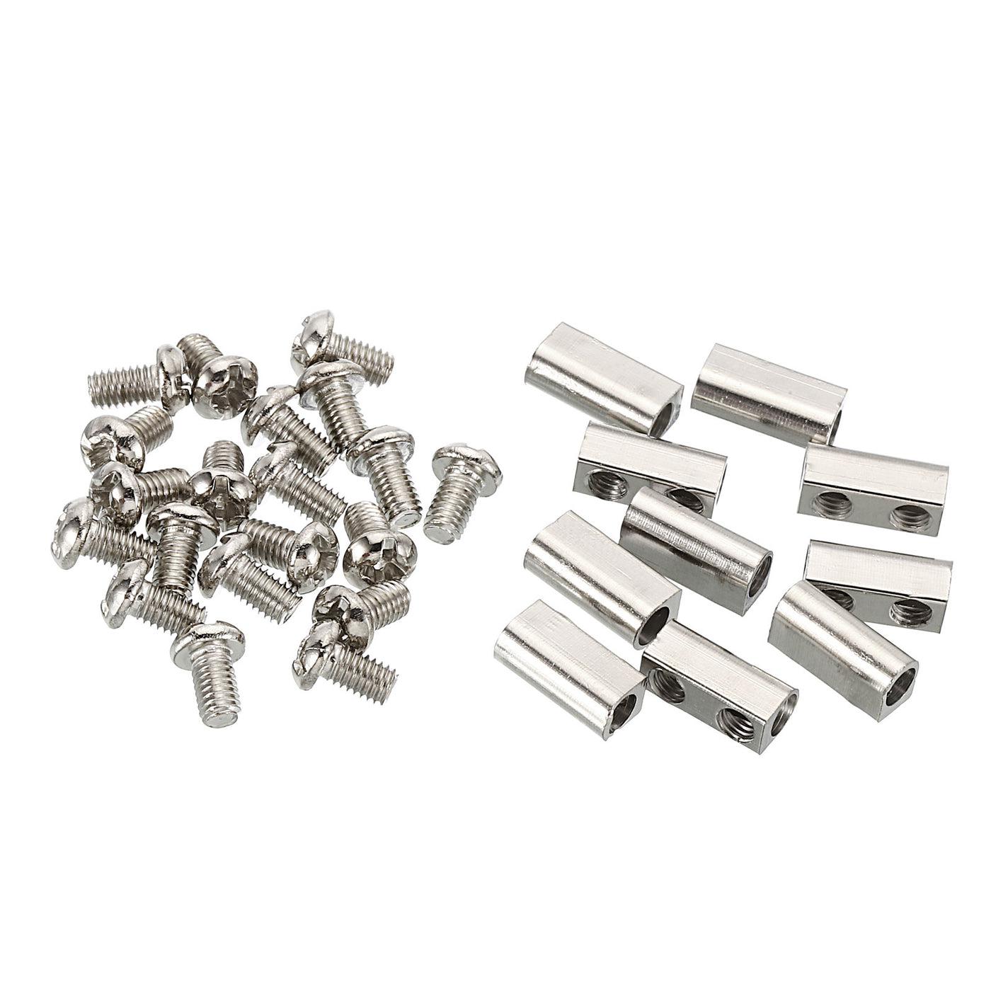 Harfington 10x4x5mm Wire Rope Clips, 10 Pcs Steel Cable Clamps 3mm Double Holes Wire Lock Rope Fittings Clip with M3*0.5 Screws for Cable