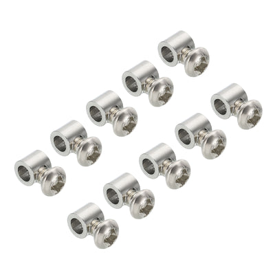 Harfington 5.3x6mm Wire Rope Clips, 10 Pcs Steel Cable Clamps 3.5mm Single Hole Wire Lock Rope Fittings Clip with M4*0.7 Screws for Cable