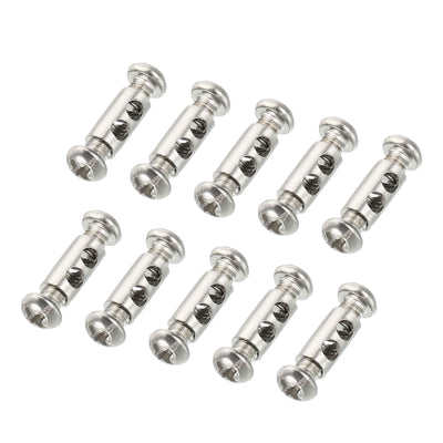 Harfington 5.3x10mm Wire Rope Clips, 20 Pcs Steel Cable Clamps 3mm Double Holes Wire Lock Rope Fittings Clip with M4*0.7 Screws for Cable