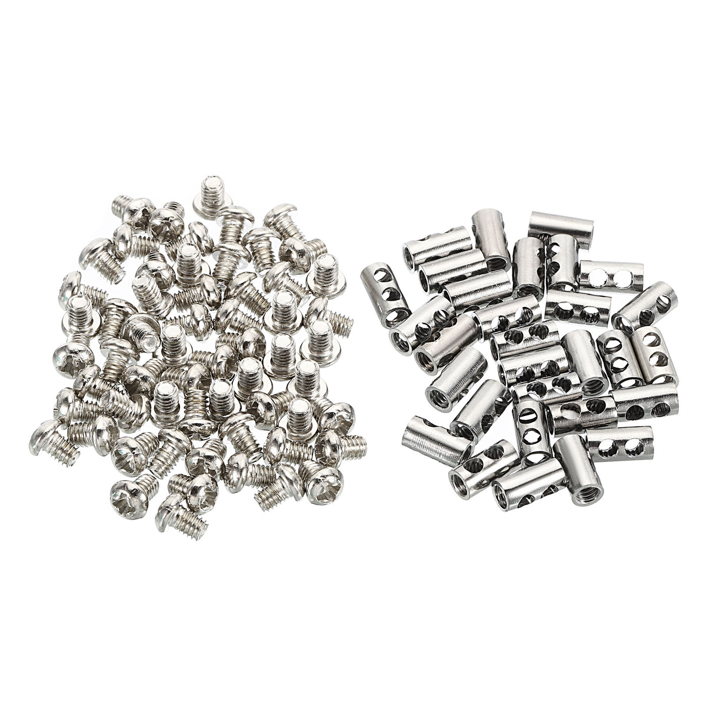 Harfington 5.3x10mm Wire Rope Clips, 30 Pcs Steel Cable Clamps 3mm Double Holes Wire Lock Rope Fittings Clip with M4*0.7 Screws for Cable