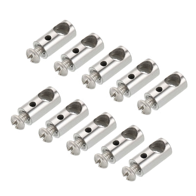 Harfington 8x17mm Wire Rope Clips, 5 Pcs Steel Cable Clamps 2.5mm 6.1mm Double Holes Wire Lock Rope Fittings Clip with M4*0.7 Screws for Cable