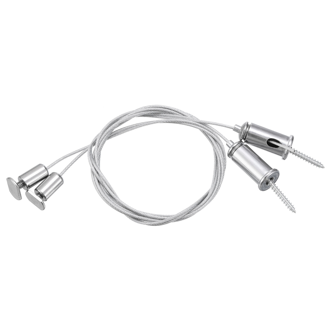 Harfington 1m/3.3ft 4 Set Ceiling Hanging Wire Cable Kit with Slotted Round Nail, Style 1