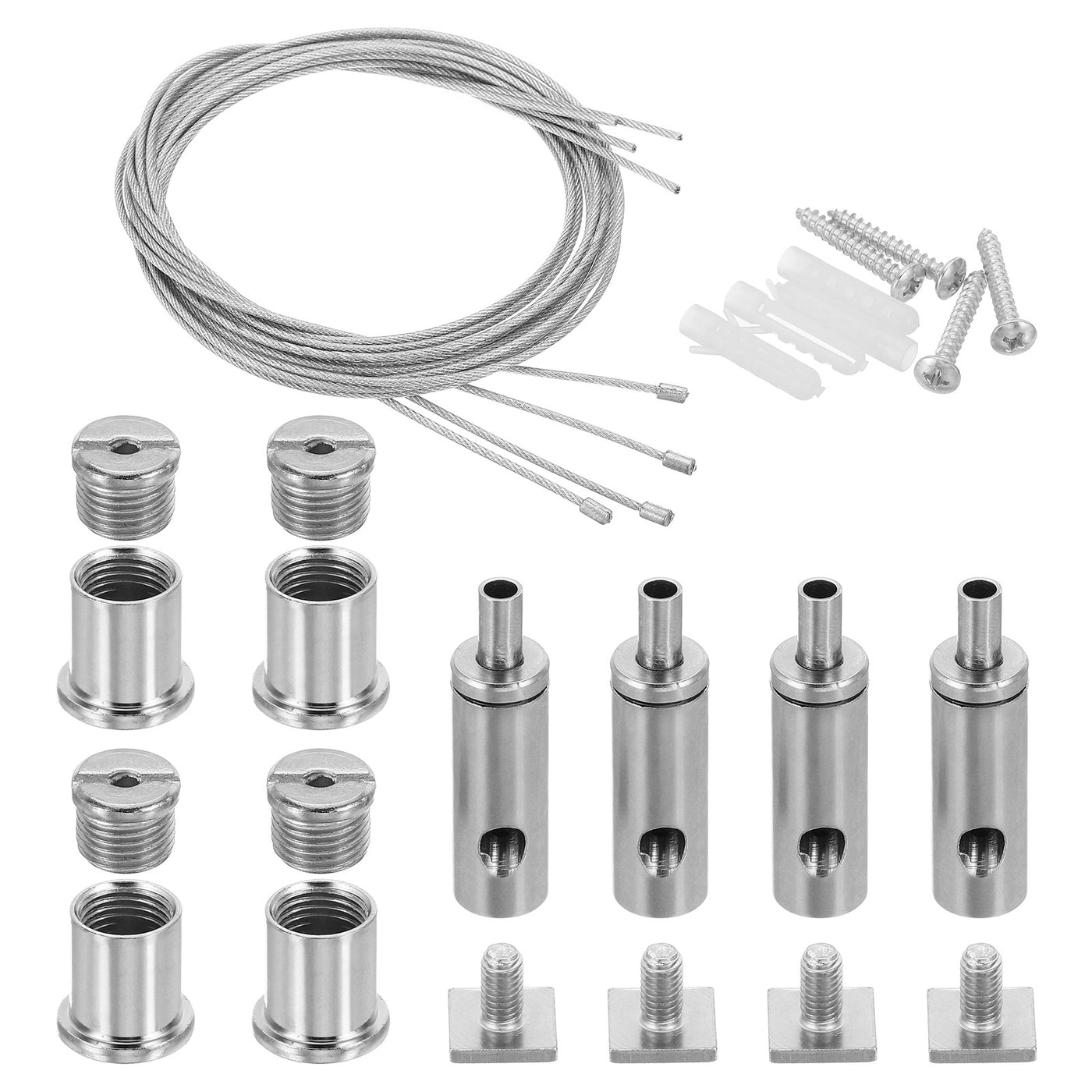 Harfington 1m/3.3ft 4 Set Ceiling Hanging Wire Cable Kit with Square Nail, Style 2