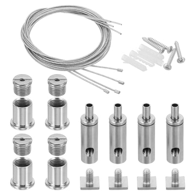 Harfington 1m/3.3ft 4 Set Ceiling Hanging Wire Cable Kit with Square Nail, Style 2