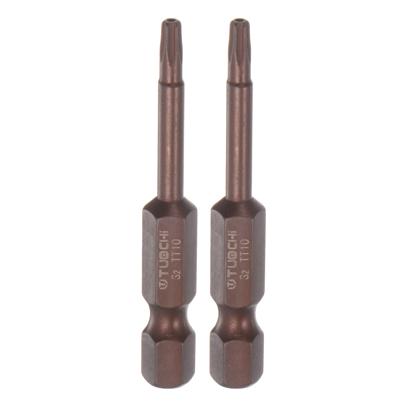 Harfington 2Stück T10 Torx Bit 1/4" Sechskantschaft 2" Länge Magnetische Sicherheit Stern Schraubendreher Elektrowerkzeug, Rot