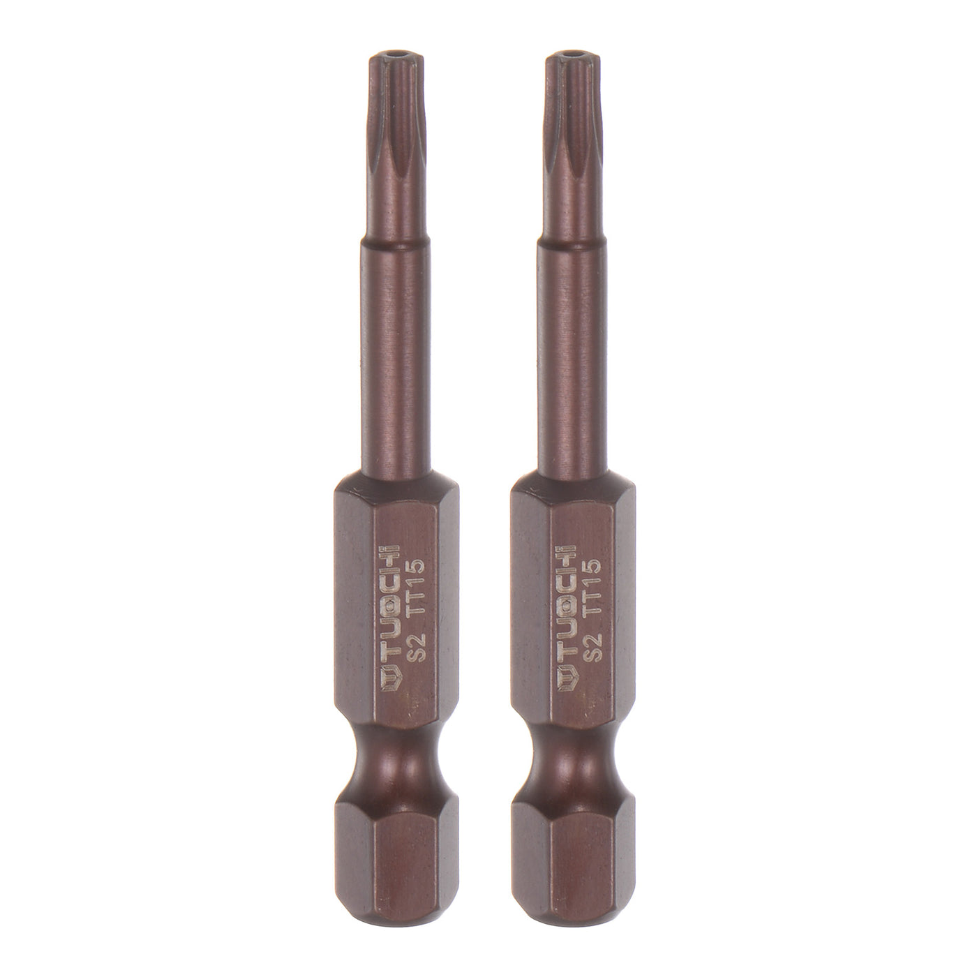 Harfington 2Stück T15 Torx Bit 1/4" Sechskantschaft 2" Länge Magnetische Sicherheit Stern Schraubendreher Elektrowerkzeug, Rot