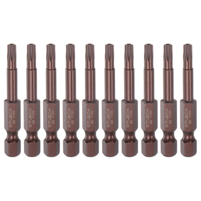 Harfington 10Stück T20 Torx Bit 1/4" Sechskantschaft 2" Länge Magnetische Sicherheit Stern Schraubendreher Elektrowerkzeug, Rot