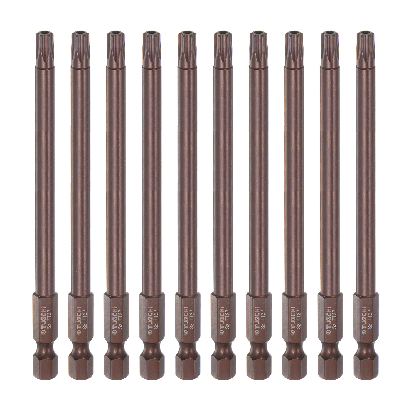 Harfington 10Stück T27 Torx Bit 1/4" Sechskantschaft 4" Länge Magnetische Sicherheit Stern Schraubendreher Elektrowerkzeug, Rot