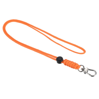 Harfington 19" Paracord Lanyard Clasp Necklace Badge Holder Strap Keychain Cord, Orange