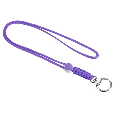 Harfington 19" Paracord Lanyard with Clasp Necklace Cord Badge Holder Strap, Purple