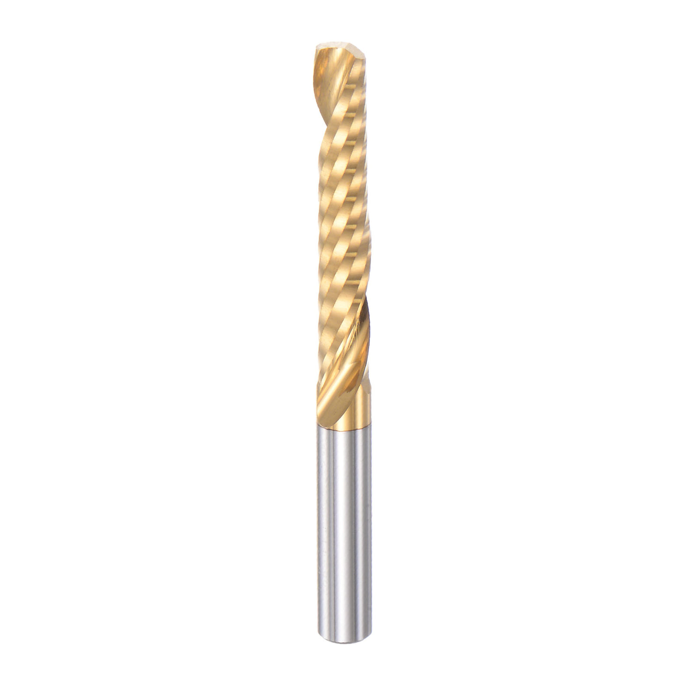 Harfington 4mmx25mm Titanium Plated High Speed Steel Single Flute End Mill Bit 45mm Length