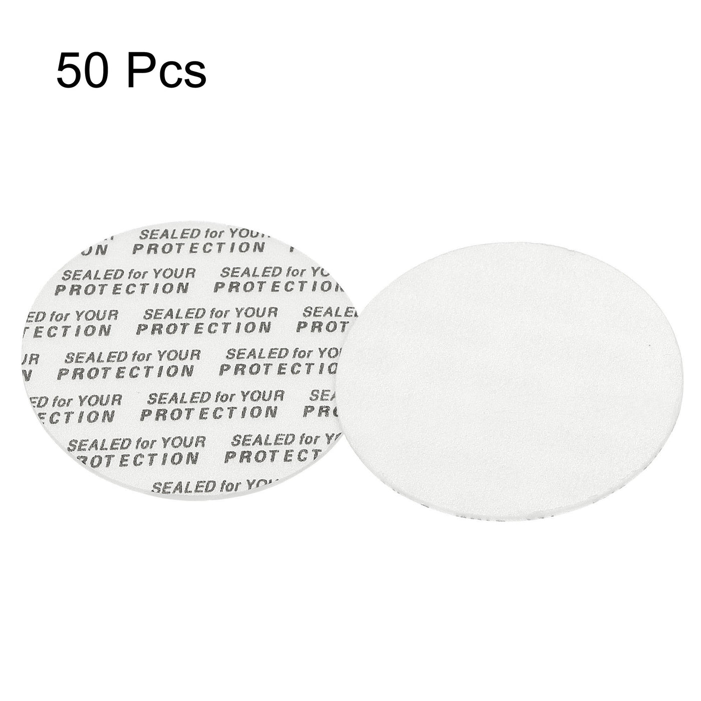 Harfington 48mm/1.89" Foam Lid Liner, 50 Pack PS Foam Resistant Tamper Pressure Sensitive Seal for Bottle Cap Liners Seals