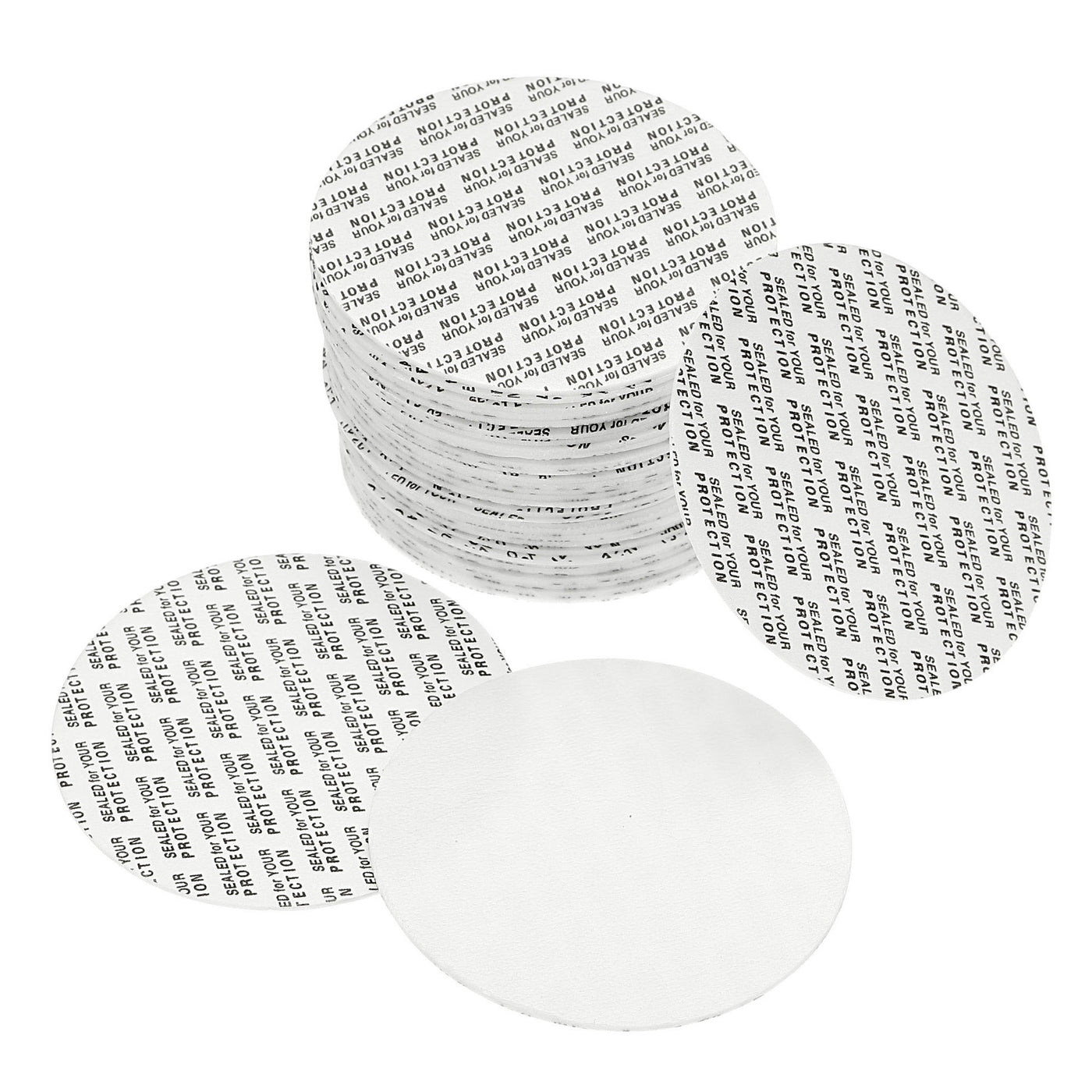 Harfington 65mm/2.56" Foam Lid Liner, 50 Pack PS Foam Resistant Tamper Pressure Sensitive Seal for Bottle Cap Liners Seals