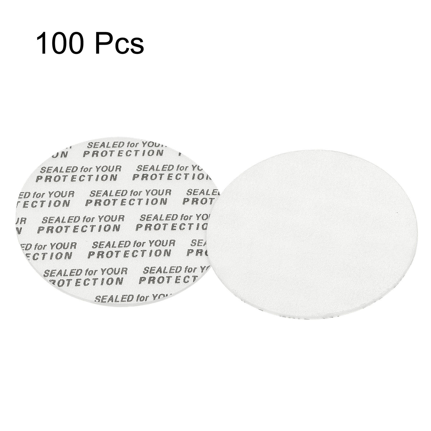 Harfington 43mm/1.69" Foam Lid Liner, 100 Pack PS Foam Resistant Tamper Pressure Sensitive Seal for Bottle Cap Liners Seals