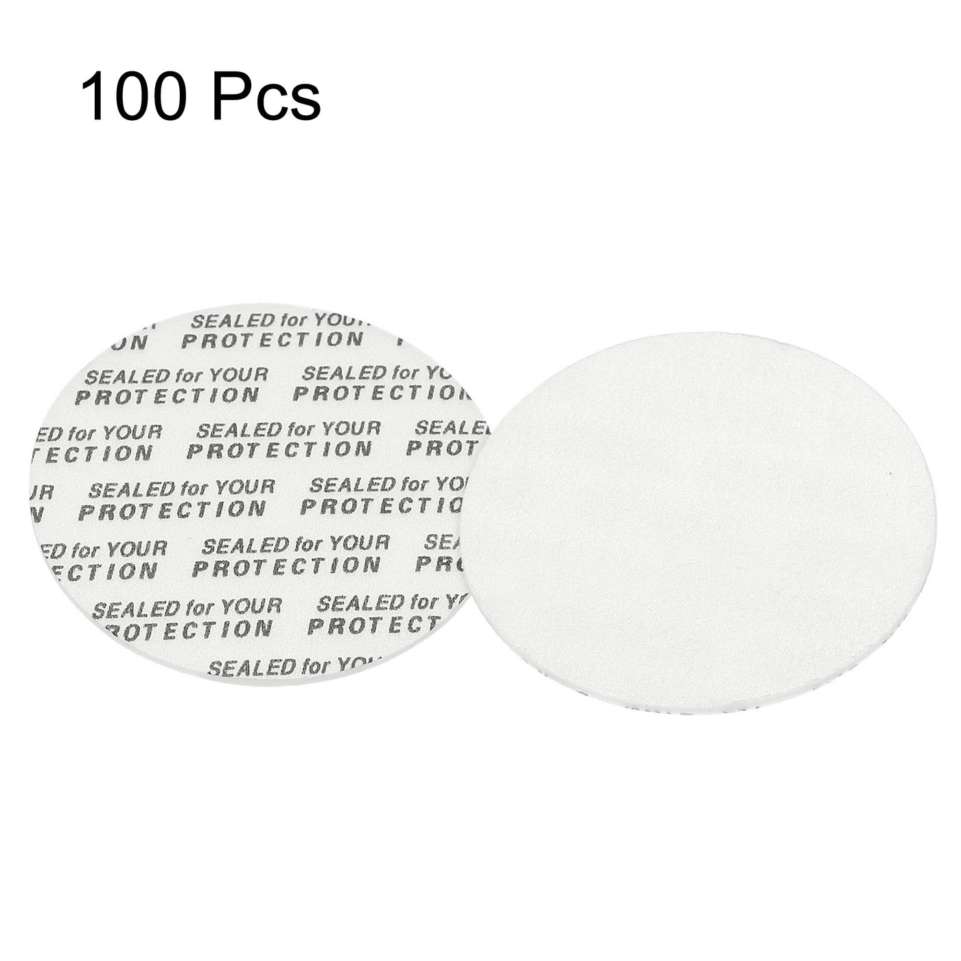 Harfington 48mm/1.89" Foam Lid Liner, 100 Pack PS Foam Resistant Tamper Pressure Sensitive Seal for Bottle Cap Liners Seals