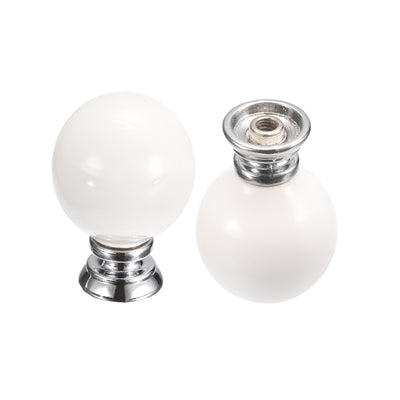 Harfington Uxcell 37x27mm Ceramic Drawer Knobs, 2pcs with Mounting Screws for Home White