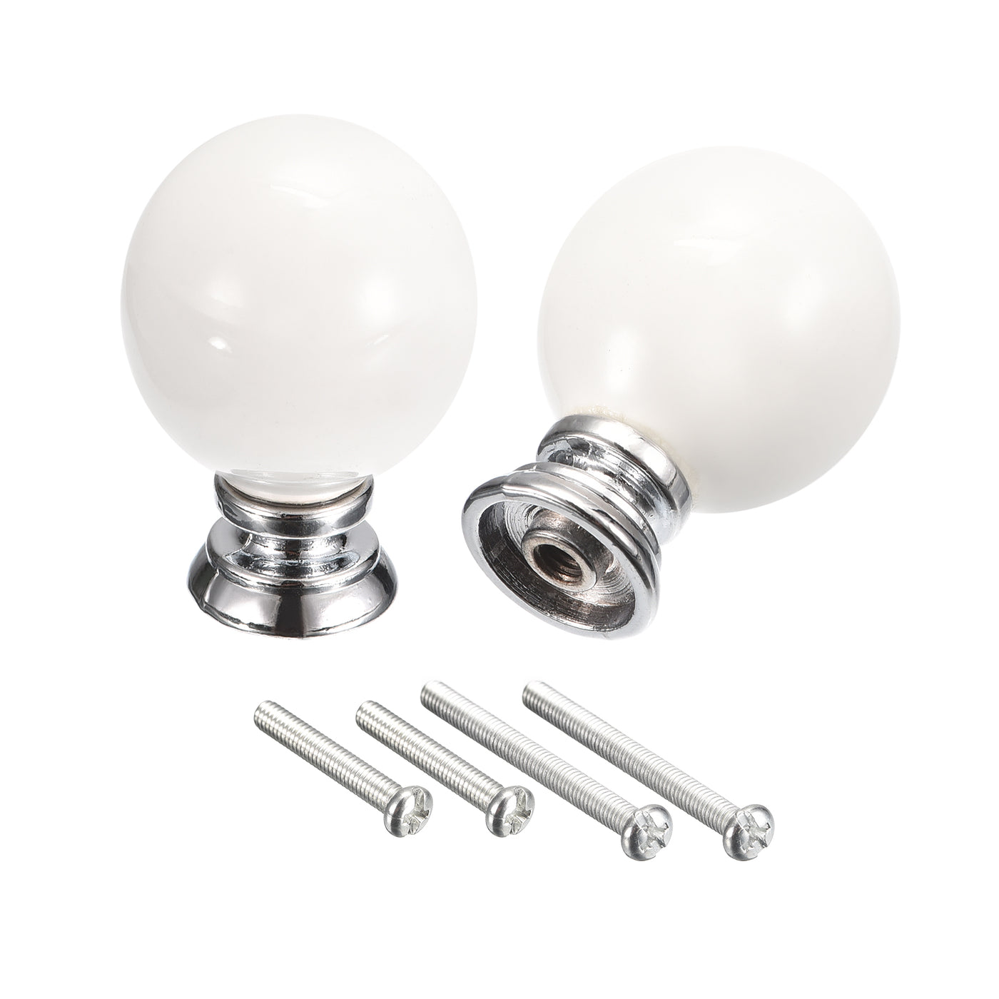 uxcell Uxcell 37x27mm Ceramic Drawer Knobs, 2pcs with Mounting Screws for Home White