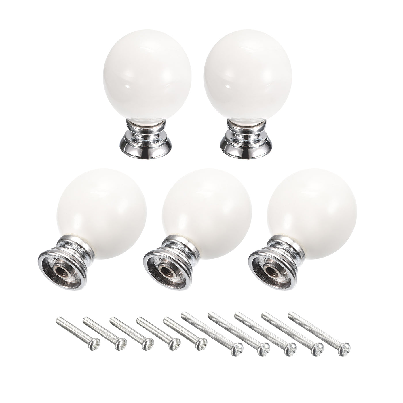 uxcell Uxcell 37x27mm Ceramic Drawer Knobs, 5pcs with Mounting Screws for Home White