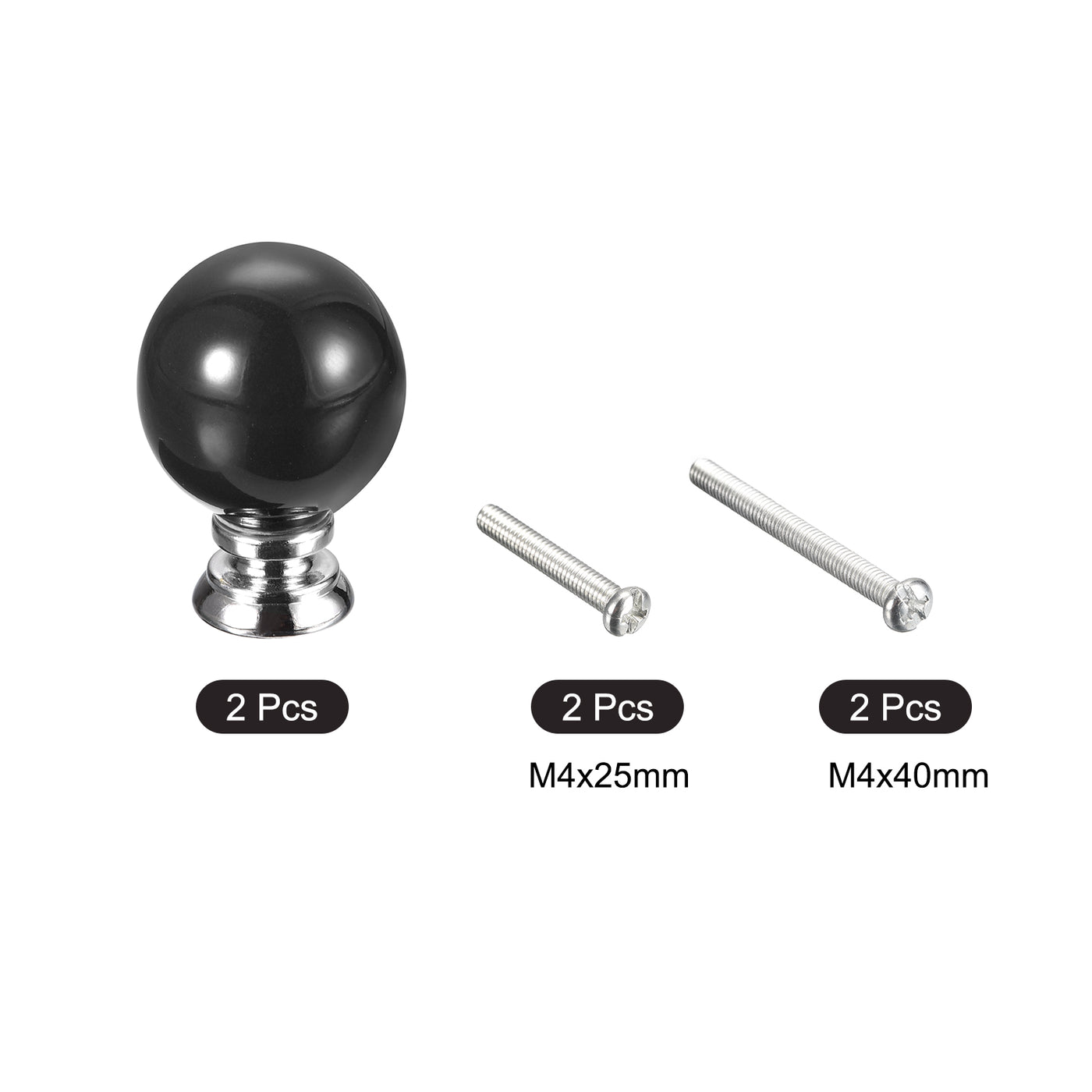 uxcell Uxcell 37x27mm Ceramic Drawer Knobs, 2pcs with Mounting Screws for Home Black