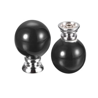 Harfington Uxcell 37x27mm Ceramic Drawer Knobs, 2pcs with Mounting Screws for Home Black