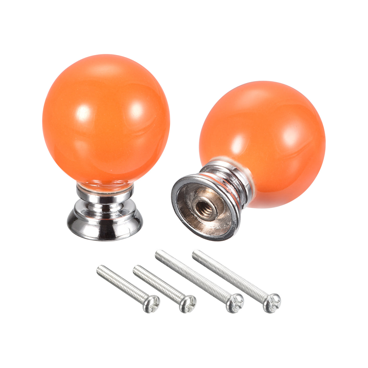 uxcell Uxcell 37x27mm Ceramic Drawer Knobs, 2pcs with Mounting Screws for Home Orange