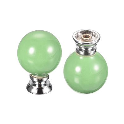 Harfington Uxcell 37x27mm Ceramic Drawer Knobs, 5pcs with Mounting Screws for Home Green