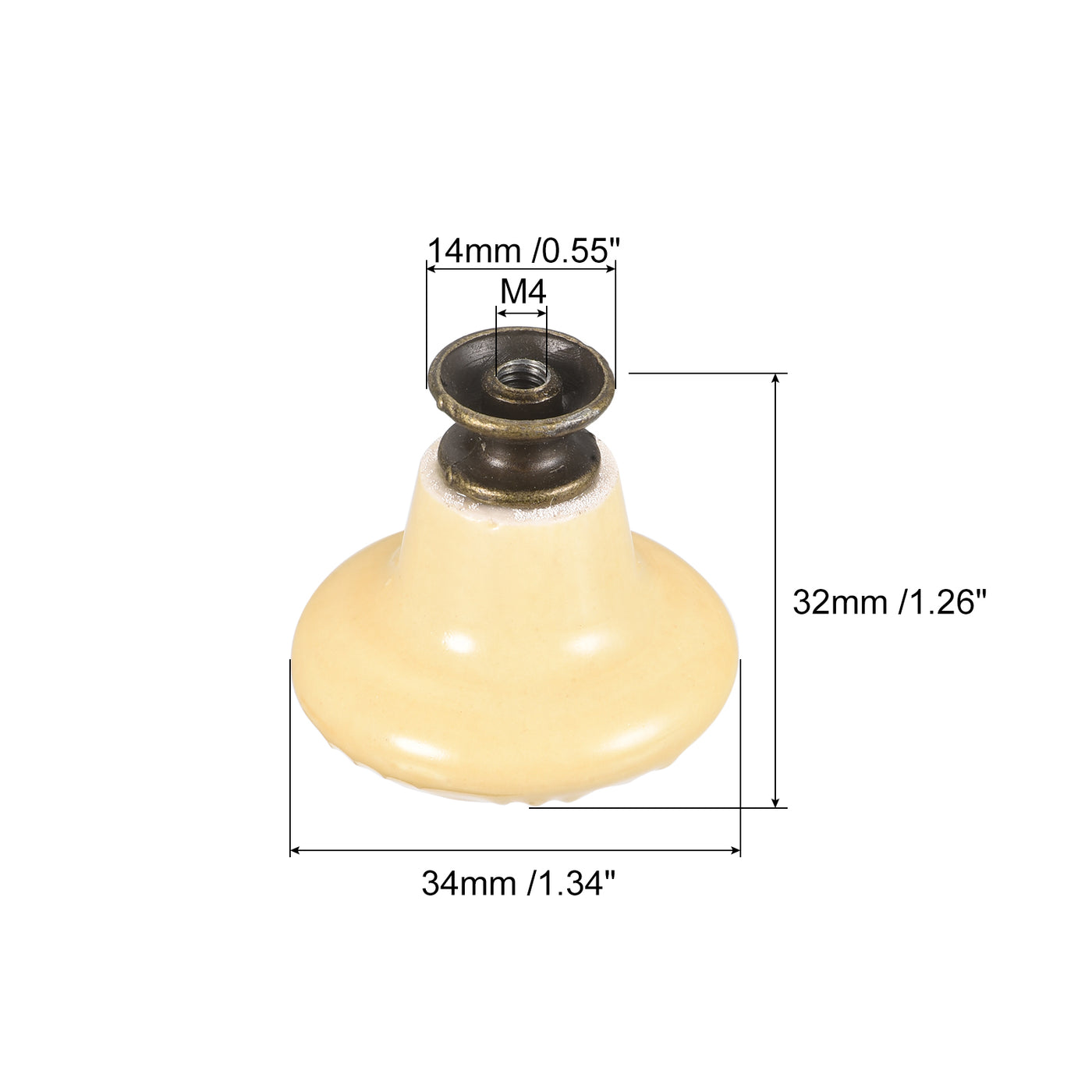 uxcell Uxcell 32x34mm Ceramic Drawer Knobs, 2pcs with Mounting Screws for Home Yellow