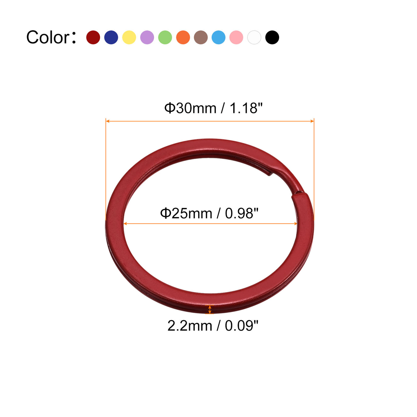 uxcell Uxcell Satz von 11 Farben Geteilte Schlüsselanhänger Ringe Schlüsselhalter 30mm/1,2Zoll