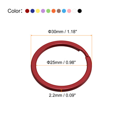 Harfington Uxcell Satz von 11 Farben Geteilte Schlüsselanhänger Ringe Schlüsselhalter 30mm/1,2Zoll