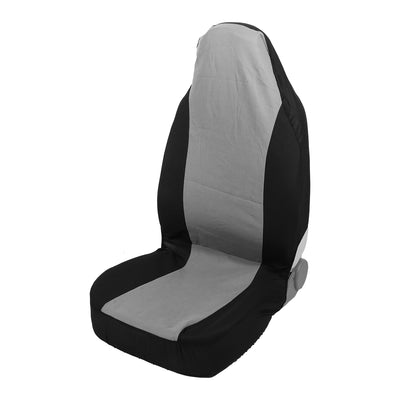 Harfington Universal Front Car Seat Cover Set Flat Cloth Fabric Seat Protector Pad for Most Car Truck SUV Black Gray