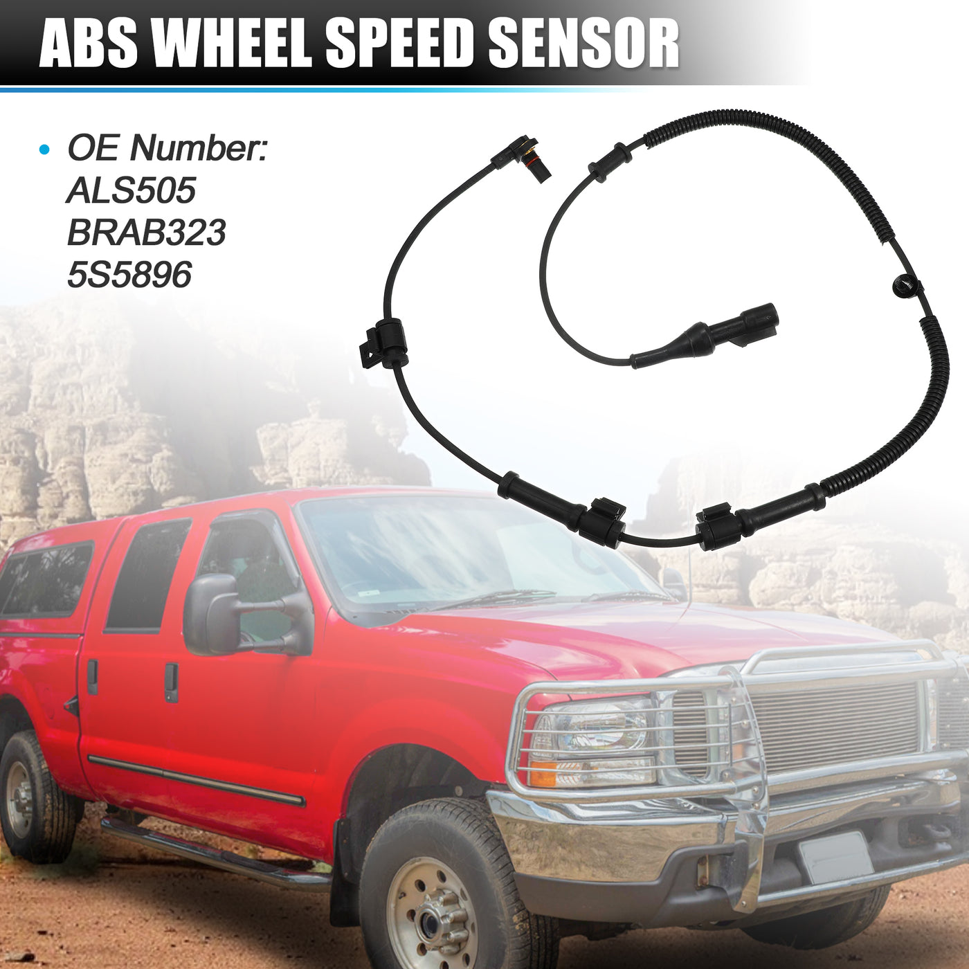 X AUTOHAUX ABS Wheel Speed Sensor Replace 5C3Z2C204BA 6C3Z2C204B Front Left or Right ABS Brake Speed Sensor Fit for Ford F-250 F-350 Super Duty 2005-2010