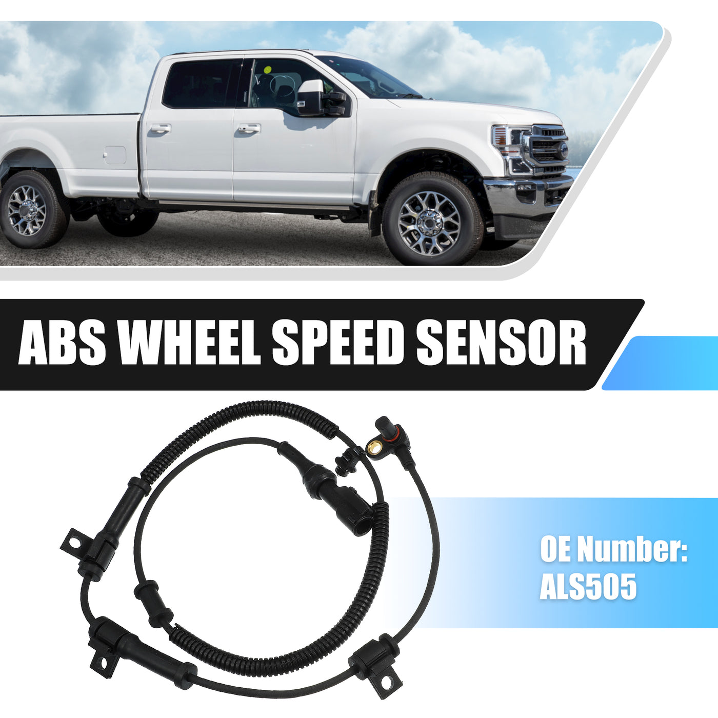 X AUTOHAUX ABS Wheel Speed Sensor Replace 5C3Z2C204BA 6C3Z2C204B Front Left or Right ABS Brake Speed Sensor Fit for Ford F-250 F-350 Super Duty 2005-2010