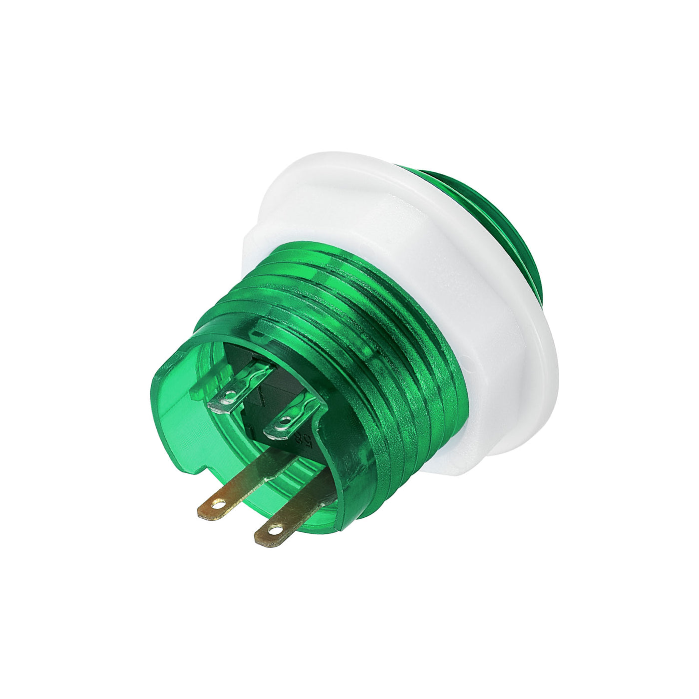 Harfington LED Button Illuminated Push Button 12V 24mm Micro Switch Self-Reset Green 5Pcs