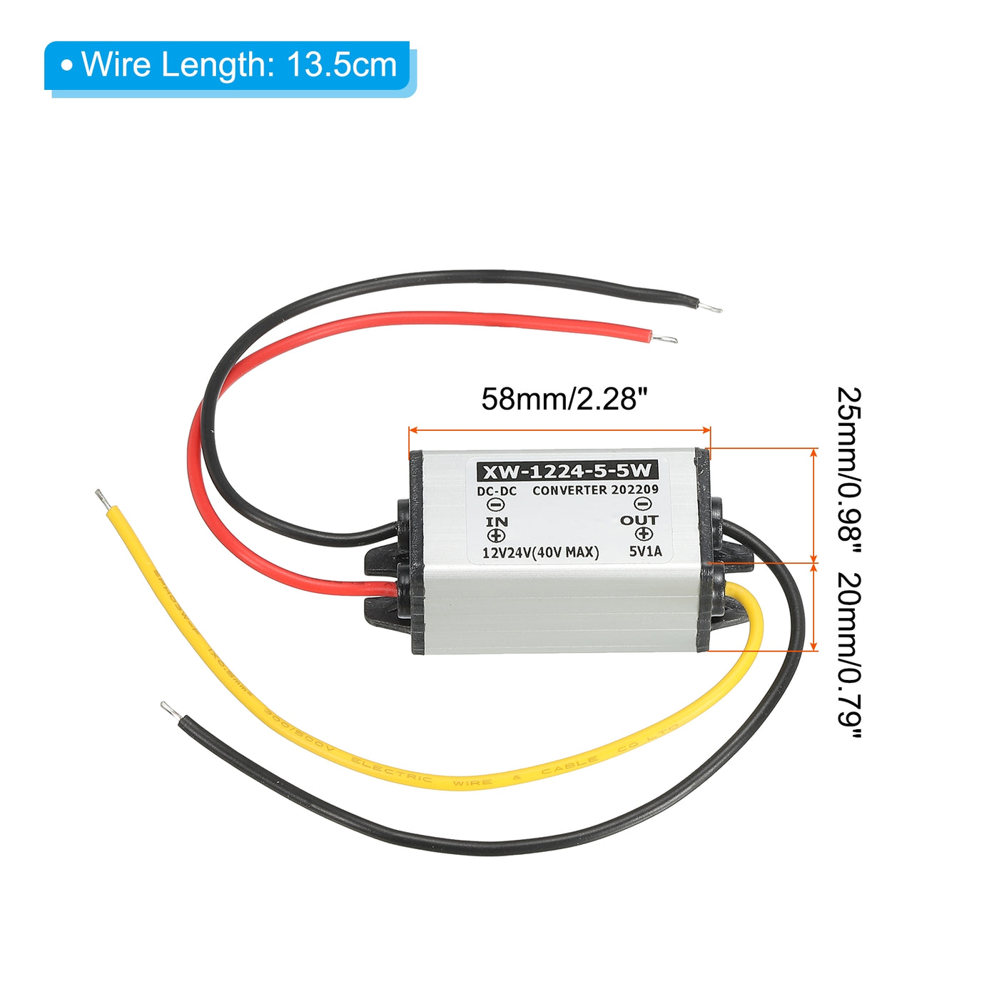 Harfington DC 12V 24V bis DC 5V 1A 5W Leistung Wandler Regulator Aluminium Schale für LED Solaranlage