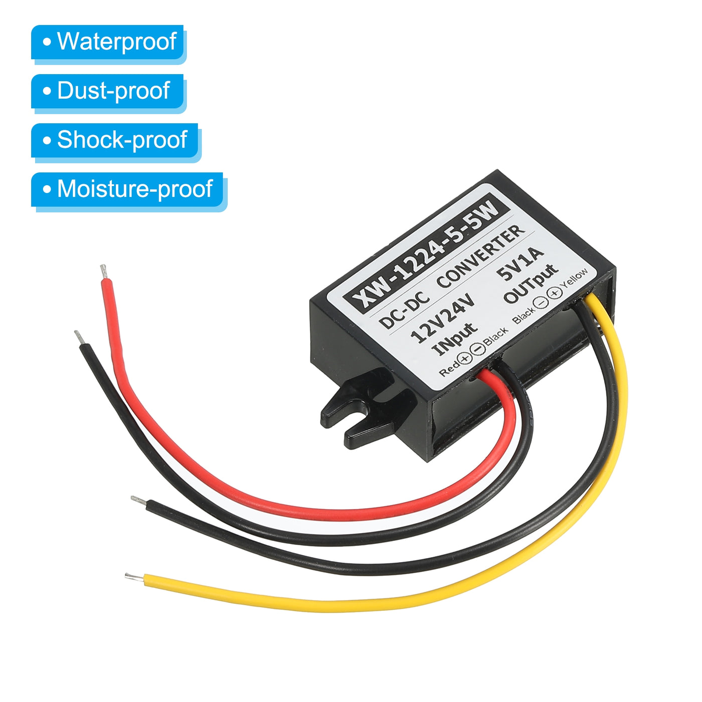 Harfington DC 12V 24V bis DC 5V 1A 5W Leistung Wandler Regler Plastik Schale für LED Solaranlage