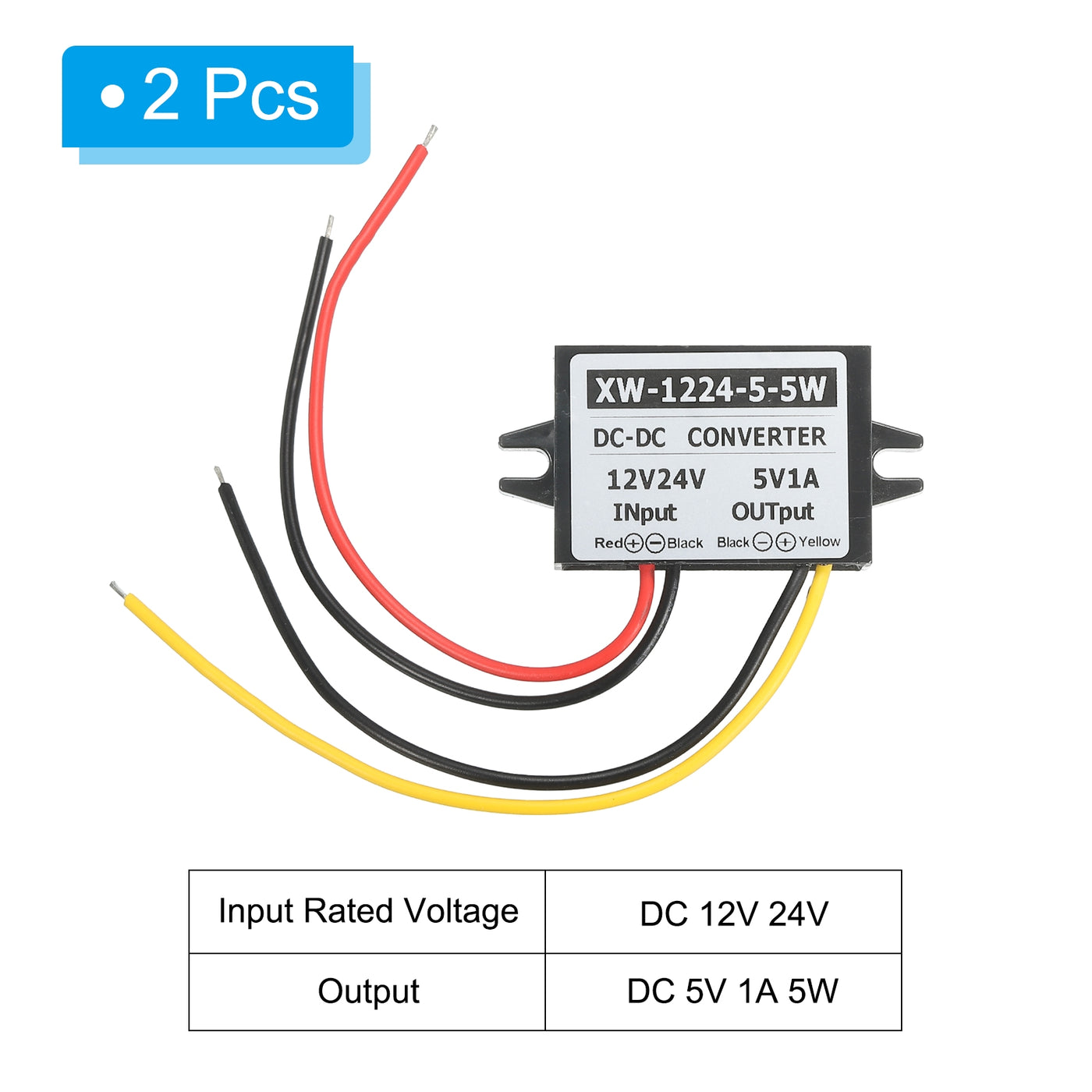 Harfington DC 12V 24V bis DC 5V 1A 5W Leistung Wandler Regler Plastik Schale für LED Solaranlage Pack von 2