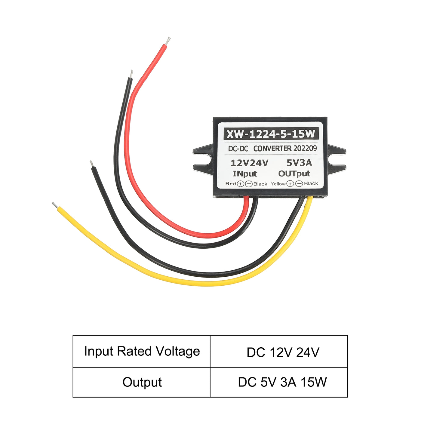 Harfington DC 12V 24V bis DC 5V 3A 15W Leistung Wandler Regler Plastik Schale für LED Solaranlage