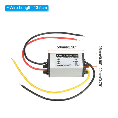 Harfington DC 12V 24V bis DC 5V 5A 25W Leistung Wandler Regulator Aluminium Schale für LED Solaranlage