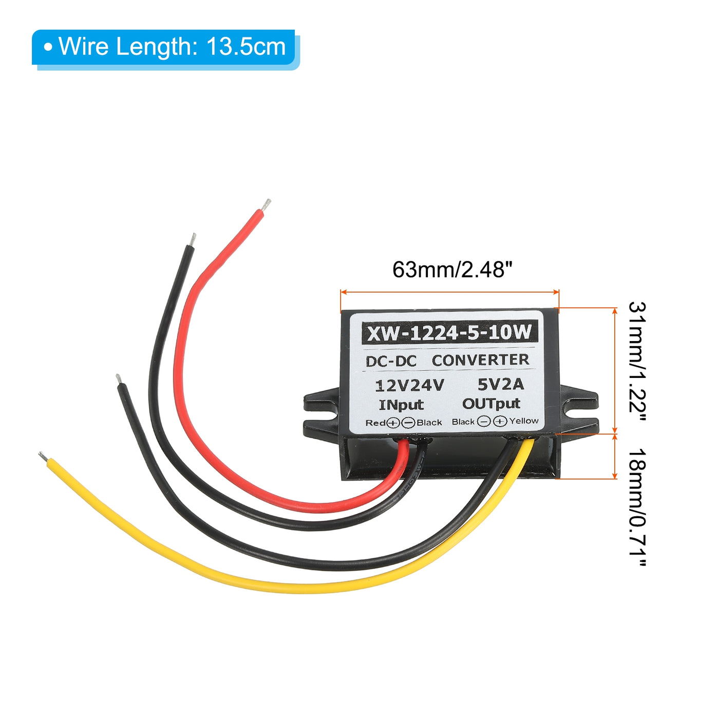 Harfington DC 12V 24V bis DC 5V 2A 10W Leistung Wandler Regler Plastik Schale für LED Solaranlage