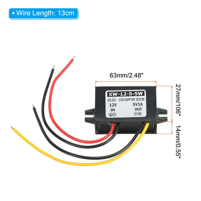 Harfington DC 12V bis DC 5V 1A 5W Leistung Wandler Regler Plastik Schale für LED Solaranlage