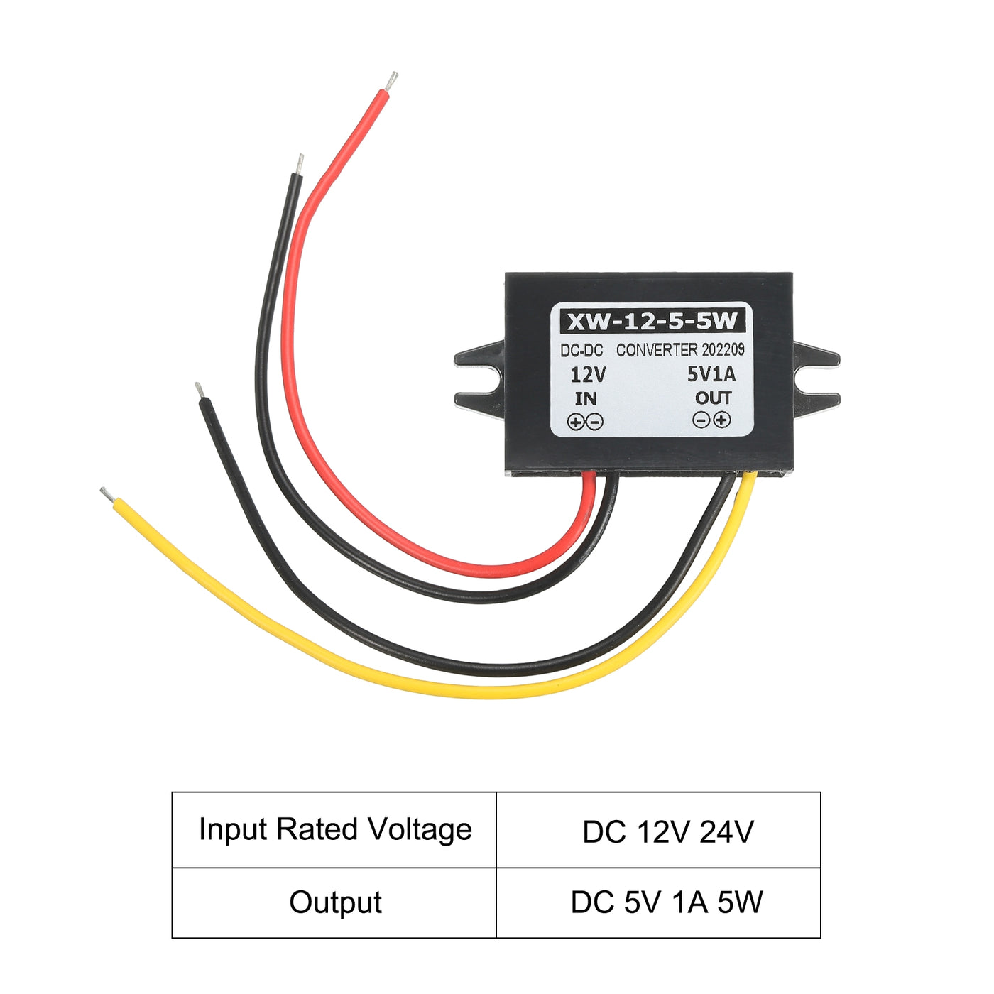 Harfington DC 12V bis DC 5V 1A 5W Leistung Wandler Regler Plastik Schale für LED Solaranlage