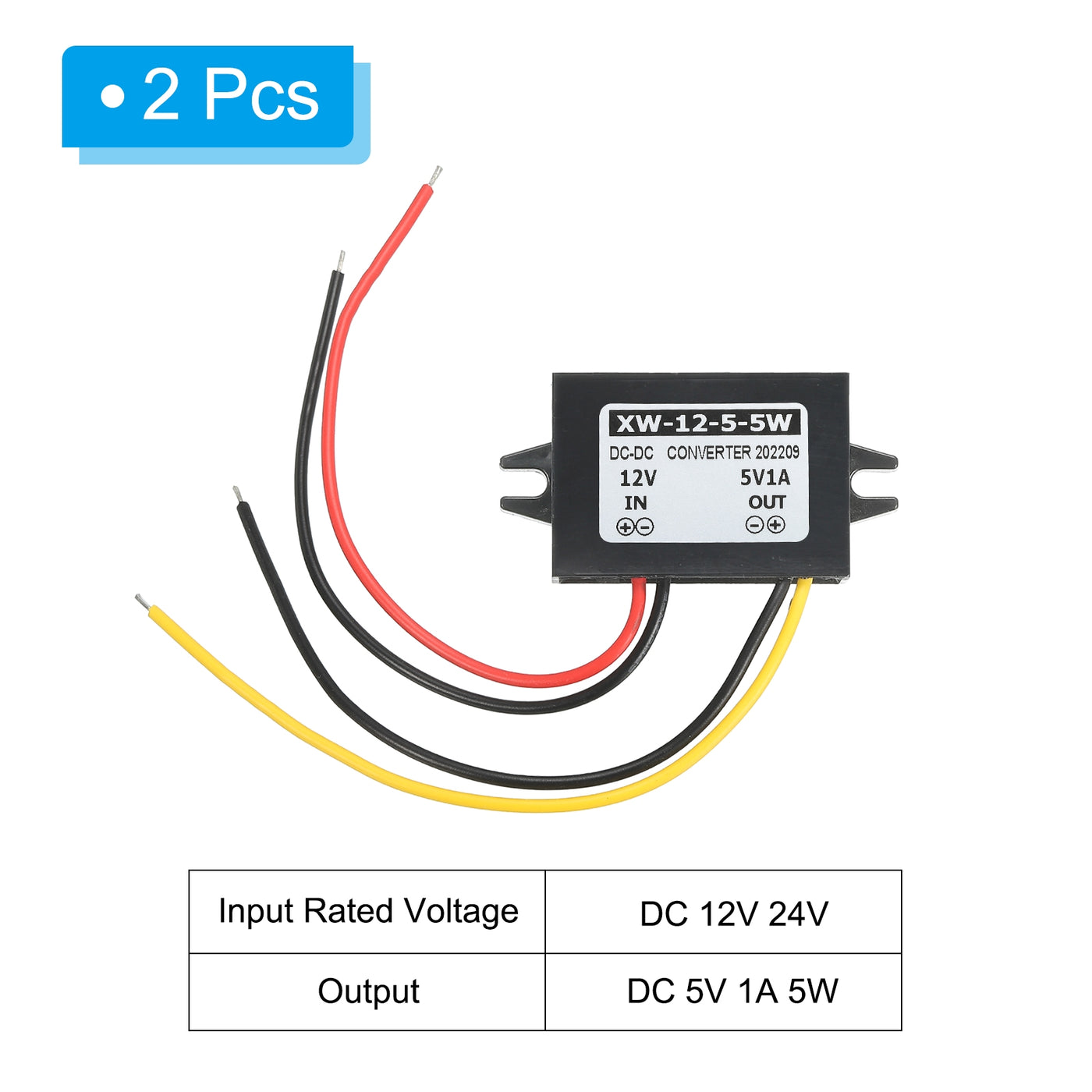 Harfington DC 12V bis DC 5V 1A 5W Leistung Wandler Regler Plastik Schale für LED Solaranlage Pack von 2