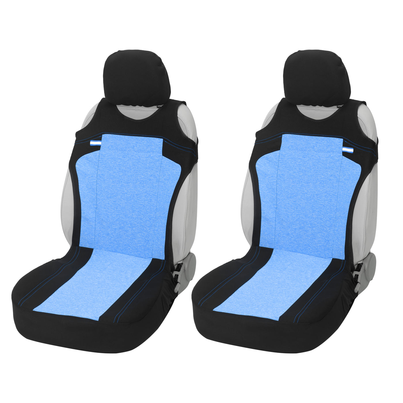 X AUTOHAUX Universal Front Car Seat Cover Kit Cloth Fabric Seat Protector Pad Fit for Car Truck SUV Blue